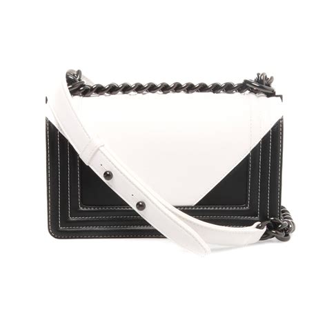 black and white chanel boy bag